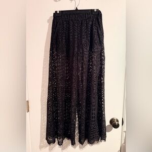 Chic Black Lace Swim Coverup